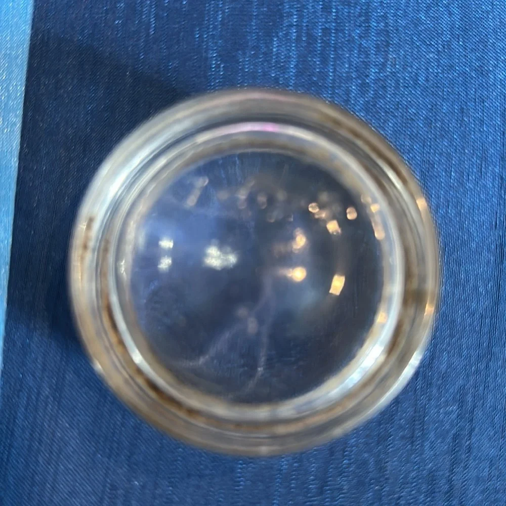 Vintage Glass Vanity Jar with Celluloid & Brass Top